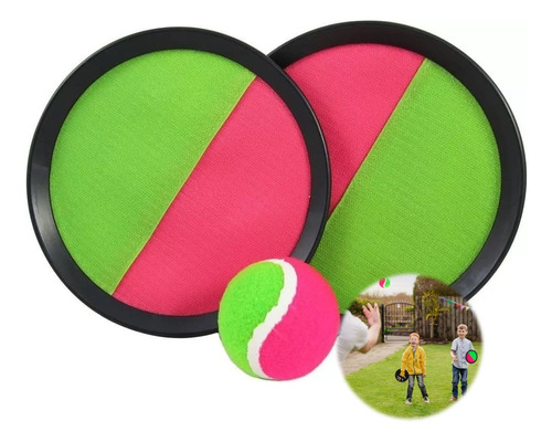 Juego Paleta De Playa Con Velcro Y Pelota Atrapa Pelota 