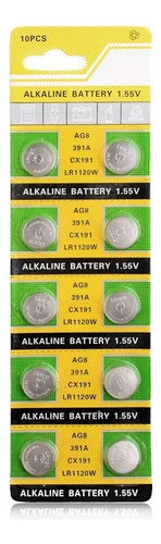 Cotchear (10 Piezas) Ag8 Alcalina 1,5 V Boton Celda Bateria