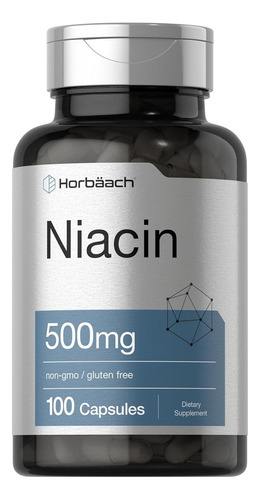 Vitamina B3 Niacina 500mg Horbaach 100 Capsulas Hecho Usa Sabor Sin Sabor