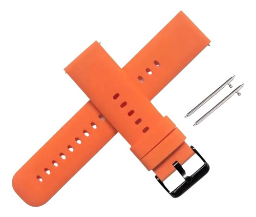 Pulseira Silicone Soft Compatível Mondaine 16001 Pinos 20mm Cor Laranja