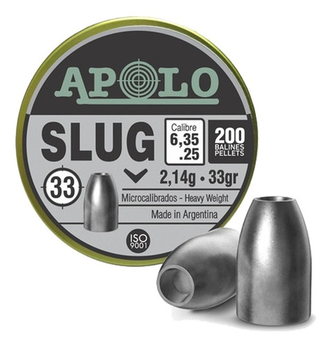 Diabolos Ojiva Slug Apolo .22  5,5 Mm X 250 Und 25gr