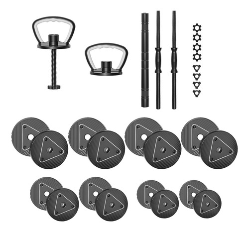 Set Mancuernas Kang Stylish 40 Kg Doble Kettlebell Long Bar