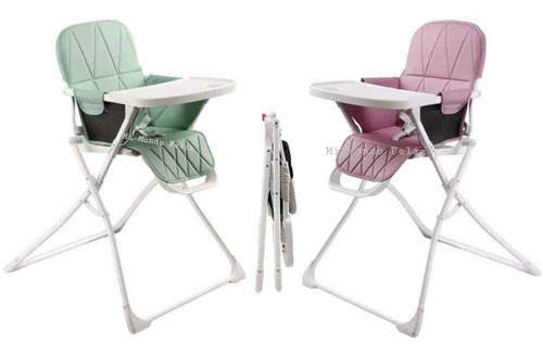 Silla De Comer Para Bebe Multifuncional De Cuero Plegable Color Rosado Azul Volia Kingdome