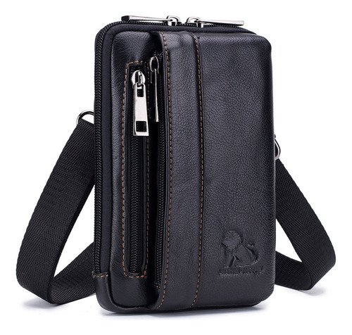 Bolsa De Cintura Hombre Mini Bolso Crossbody Piel Genuin [u]