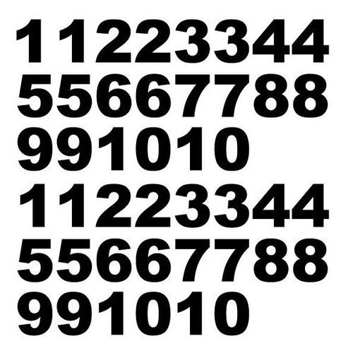 Imagen 2 de 4 de Numeros Adhesivos Pack De 3 Plantillas De 1 Al 10