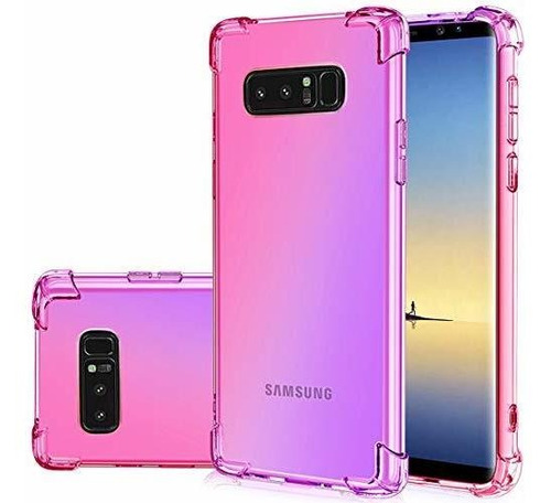 Funda Para Galaxy Note 8 Diseño Degradado Rosa Con Violeta