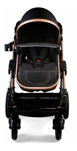 Imagen 4 de 4 de Cochecito de paseo Belluno Baby Modena negro con chasis color dorado