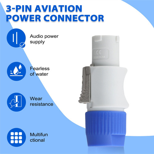 Conector Powercon Macho De 3 Pines, 10 Unidades, Entrada De