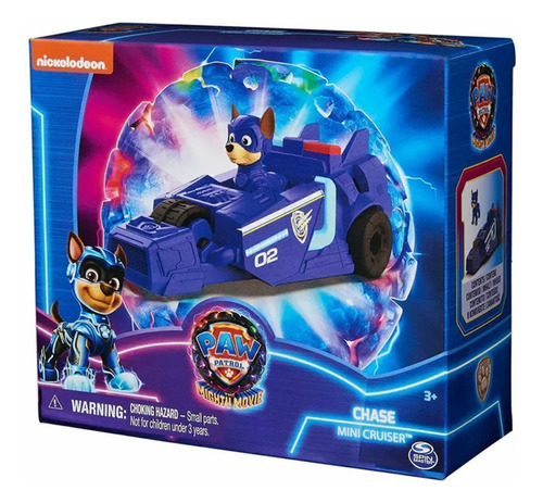 Paw Patrol: The Mighty Movie Mini Vehiculos + Figura - Chase Chase