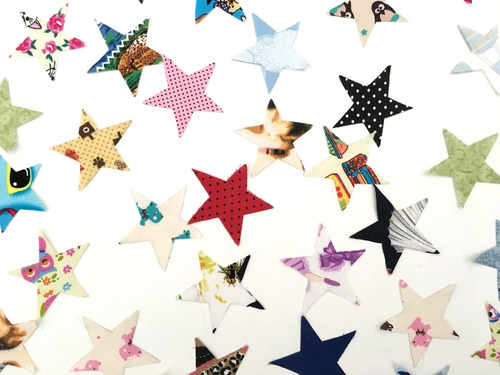 Imagem 3 de 3 de Kit Estrelinhas Estrelas De Tecido Aplique Patchwork 5x5cm