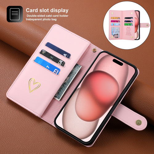 Funda Para Teléfono Tipo Cartera De La Serie Sharp Con Adornos Y Pulsera Con Ranuras Para Tarjetas