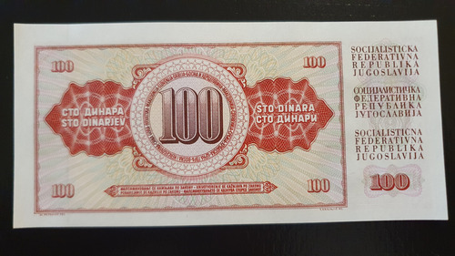 Yugoslavia Coleccion 100 Dinara Año 1986 Sin Circular Unc