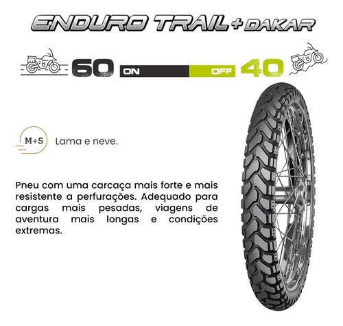 Pneu Tiger 900 90/90-21 Mitas Enduro Trail+ (e07+) Dakar