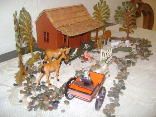 Antiguo Rancho Casa Campo Eg Toys Sulky Portal Caballos Mas (Usado)
