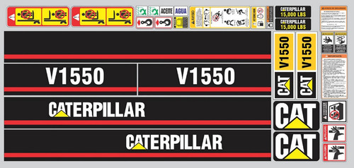 Calcomanías Para Caterpillar Montacargas V1550 15 Mil Lbs