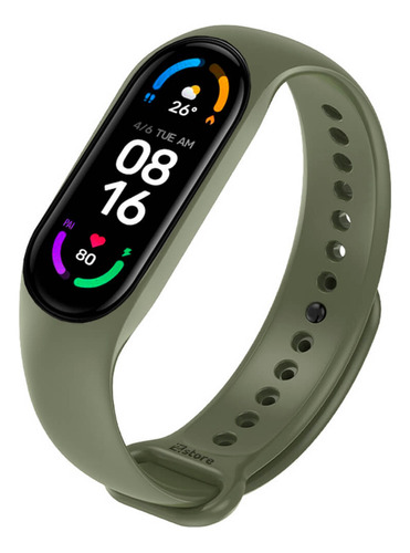 Correa Compatible Con Xiaomi Mi Band 5 Y 6 Verde Militar