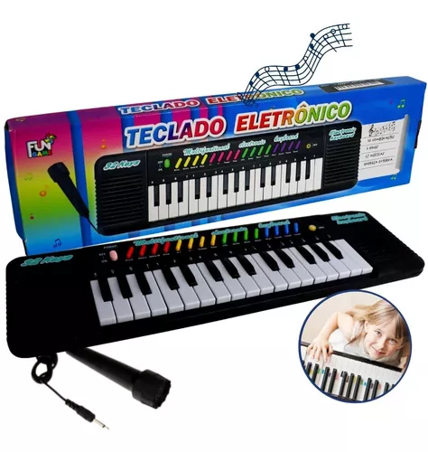 Teclado Piano Infantil Rosa 32 Teclas com Microfone Vários Tipos de Sons -  Toys - Teclado Infantil - Magazine Luiza