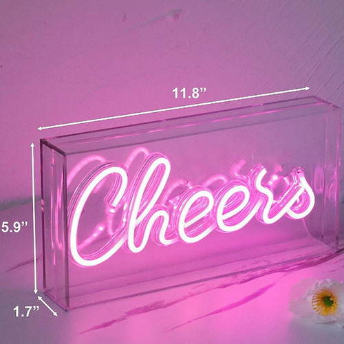 Letrero Led Usb De Cheers Neon Sign, Lámpara De Escritorio C