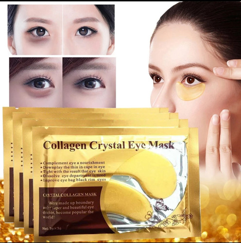 10 Sobres Ojos Colageno 24k Bolsas Ojeras Mascarilla De Oro