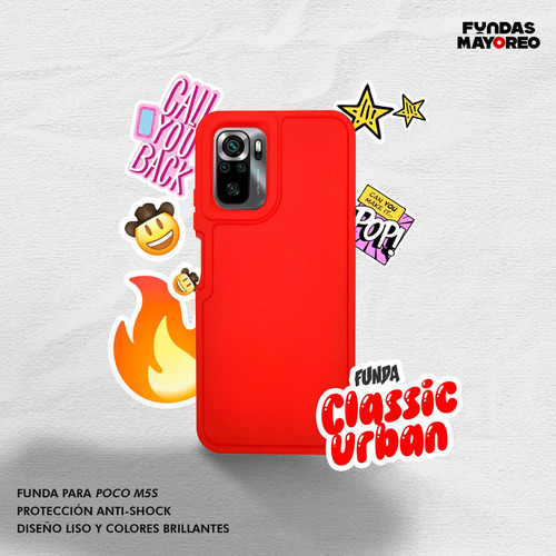 Funda Classic Urban Para Poco M5s Carcasa Para Celular Rojo