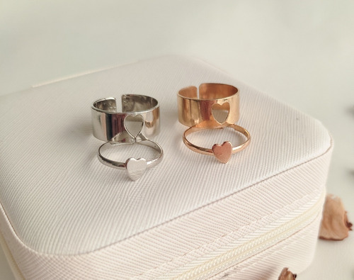 Anillos Promesa Corazón Amistad Amor