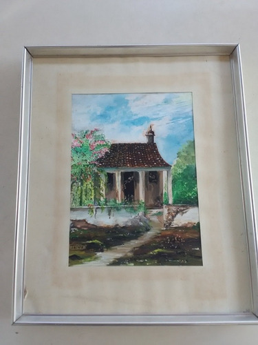 Pintura Clásica De Paisaje Casa De Campo Artista Trina 73