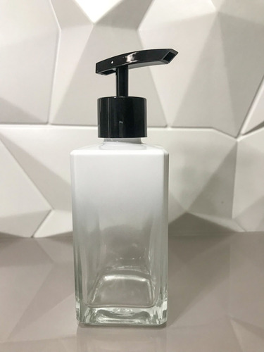 Kit Com 3 Frascos Square Saboneteira 250 Ml Degrade Branco