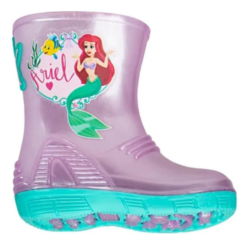 Bota Infantil Lluvia Princesa Ariel Niña Moda Cómoda Disney