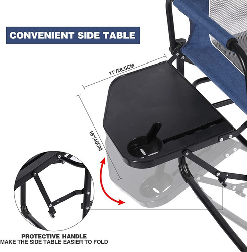 Imagen 5 de 6 de Silla Plegable Para Camping Resiste 136 Kg Con Mesa