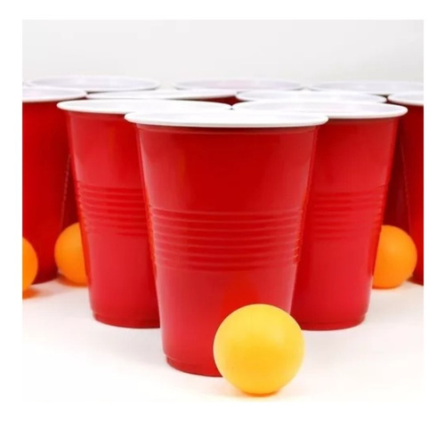Original American Party Vasos Juego De Cerveza Pong Incluye 50 Vasos Rojos Y 3 Pelotas De Pong Beerballer Red Cups 473 Ml 16oz Juguetes Y Juegos Vacerent Regalos Originales Y De Broma