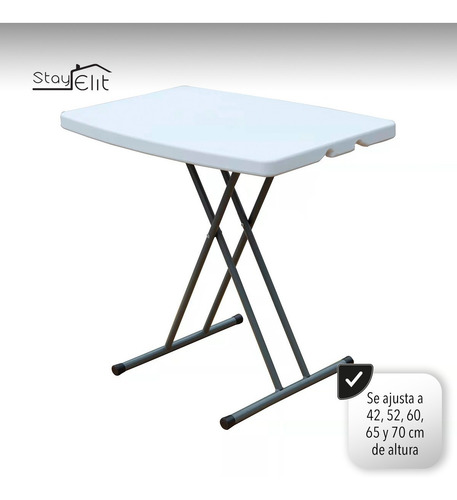 Imagen 3 de 8 de Mesa Plegable De Servicio Ajustable Resistente Hogar