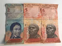 Comprar Billetes Venezolanos Bs2 & 5 - 24-5-2007 3-2-2011 (set De 3)