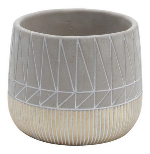 Vasos Decorativo Concreto Inlined Squares Cinza Urban