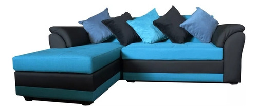 Sofá Cama Mustang De Felpa, 2 Cuerpos, Moderno, Negro