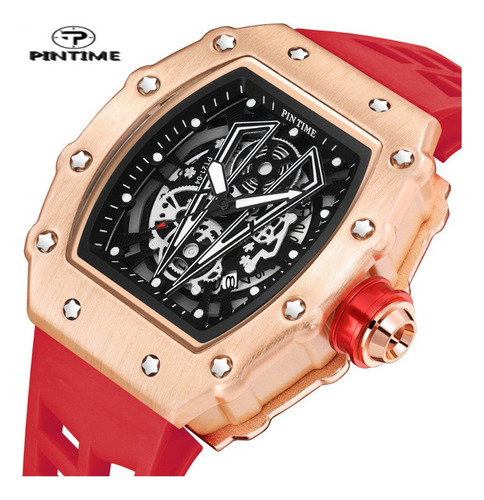 Relojes De Calendario Impermeables Pintime Hollow Out Color Del Fondo Red Rose Black