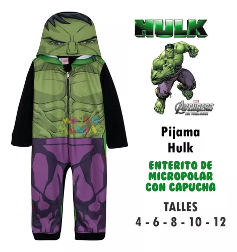 nieve Etna Guarda la ropa Pijama Niños Enterito Polar Capucha Vengadores Hulk Marvel