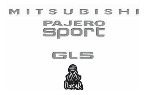 Kit Adesivo Mitsubishi Resinado Pajero Sport Gls Traseira 