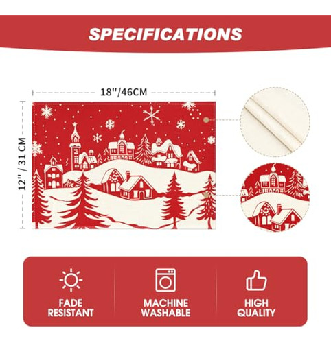 Juego De 4 Individuales De Navidad Con Temática De Modo Art