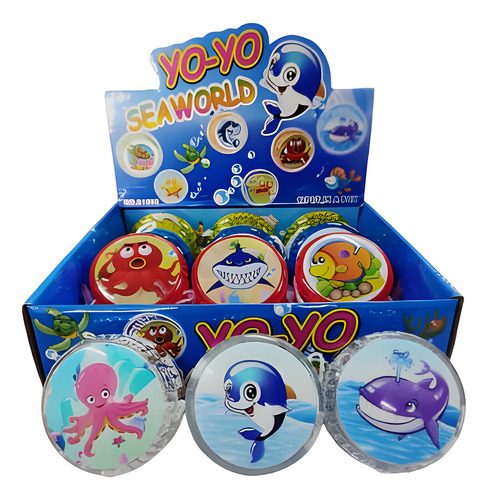 Caixa Com 12 Super Ioiô Yoyo Luz De Led Colorido Infantil