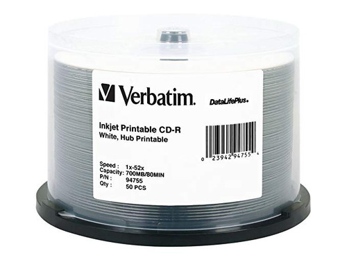 Verbatim Cd-r De 700 Mb 52x Datalifeplus Blanca De Inyección