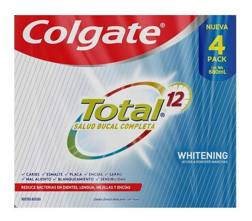 Colgate Total Whitening 4pack Gel Dental Anticaries 