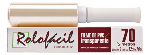 Filme Pvc Rolo Fácil Dispafilm 12 X 70mts Com Cabo Giratório