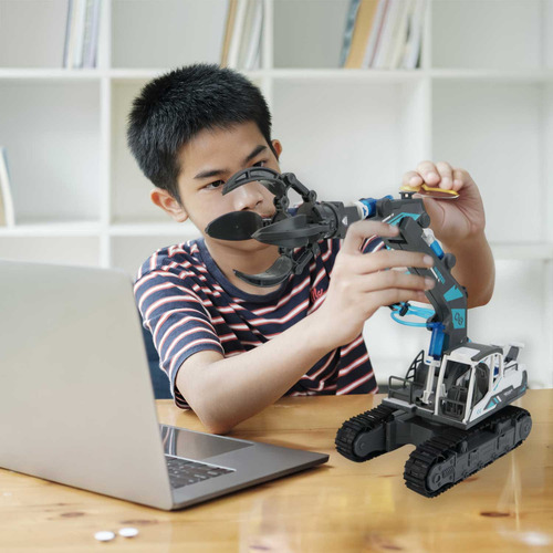 Brinquedo Diy Trator Garra Hidráulica Kit Com 137