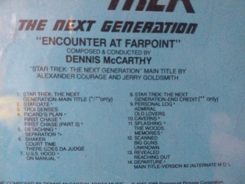 Star Trek Siguiente Next Generación Soundtrack Cd Usado (Usado)