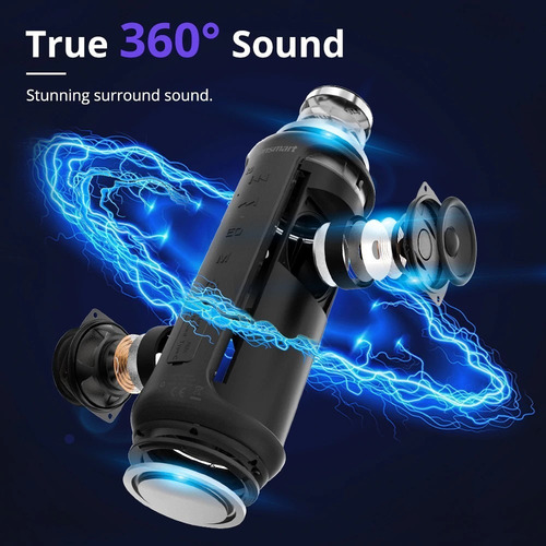 Alto-falante portátil Tronsmart SoundPulse Element T6 Plus com bluetooth à prova d'água preto