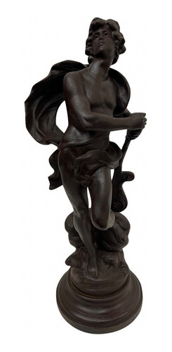 Escultura Em Petit Bronze Francesa Homem Centenária E Rara