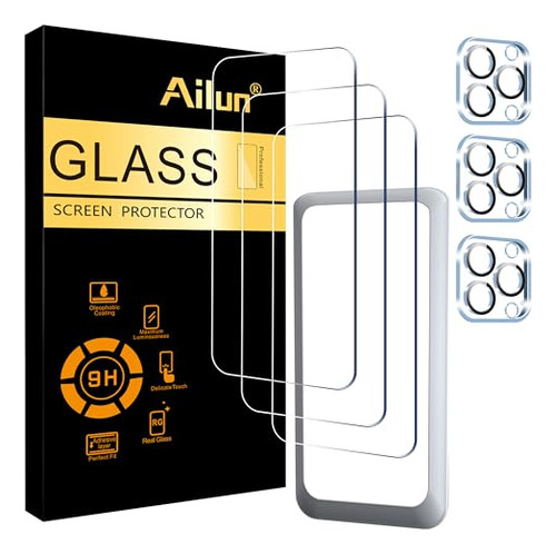 Protector De Pantalla Camara Para iPhone 15 Pro Max 3 Piezas