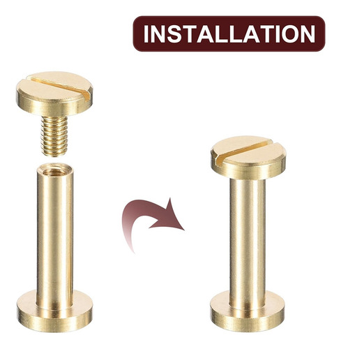 Tornillos Chicago De Latón, Paquete Z230, 15 X 8 Mm, Con Par