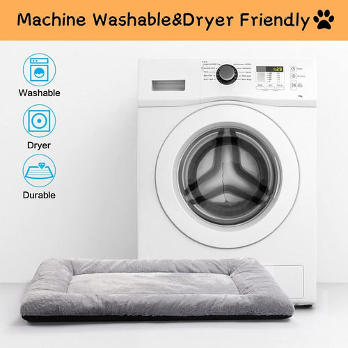 Cama Para Perros Medianos Ultrasuave Lavable Antideslizante Gris Diseño