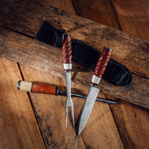 Cuchillos Para Asado Kit Artesanal 5 Piezas